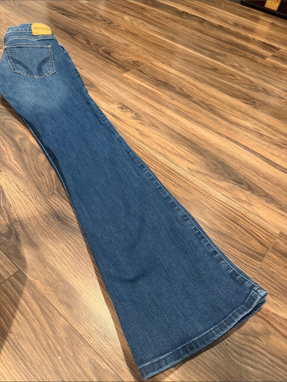 Hollister Medium Blue High-Rise Flare Jeans